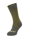 SEALSKINZ Raynham Unisex Waterproof All Weather Mid Length Sock, Olive, M