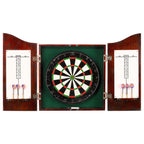 Hathaway Outlaw Free Dartboard And Cabinet Set, Cherry Finish