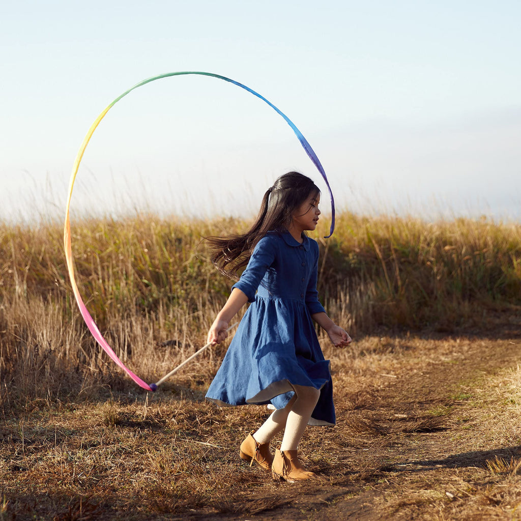 Sarah'S Silks Rainbow Streamer - 8' Long Twirling Ribbon Wand For Kids  Montessori And Waldorf Toys
