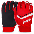 Franklin Sports Youth Football Receiver Gloves - Shoktak Kids High Grip Football Receiver Gloves - Red - Youth Large