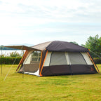 Ktt Extra Large Tent 12 Person(A),Awning Family Cabin Tents,2 Rooms,3 Doors And 3 Windows With Mesh,Straight Wall,Waterproof,Dou