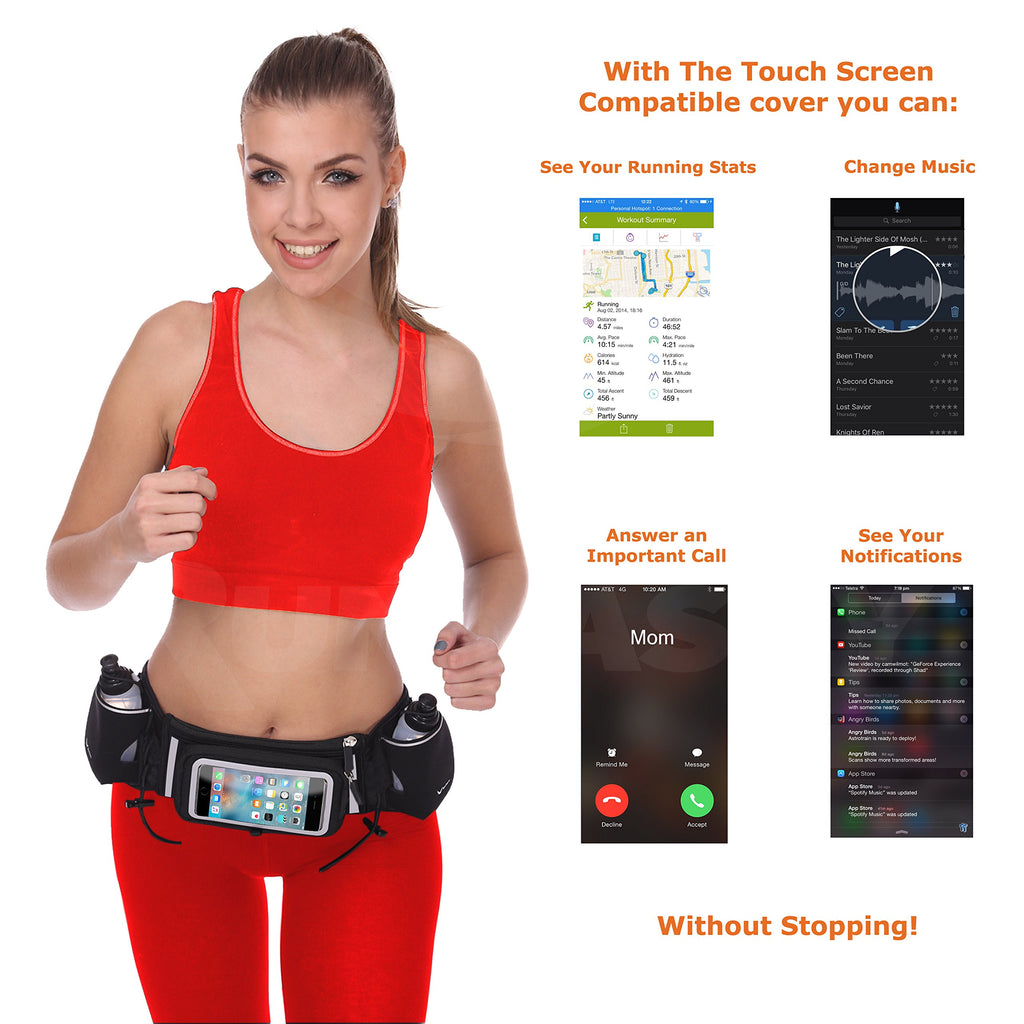[Voted No.1 Hydration Belt] Runtasty Winners' Running Fuel Belt - Includes Accessories: 2 Bpa Free Water Bottles & Runners Ebook