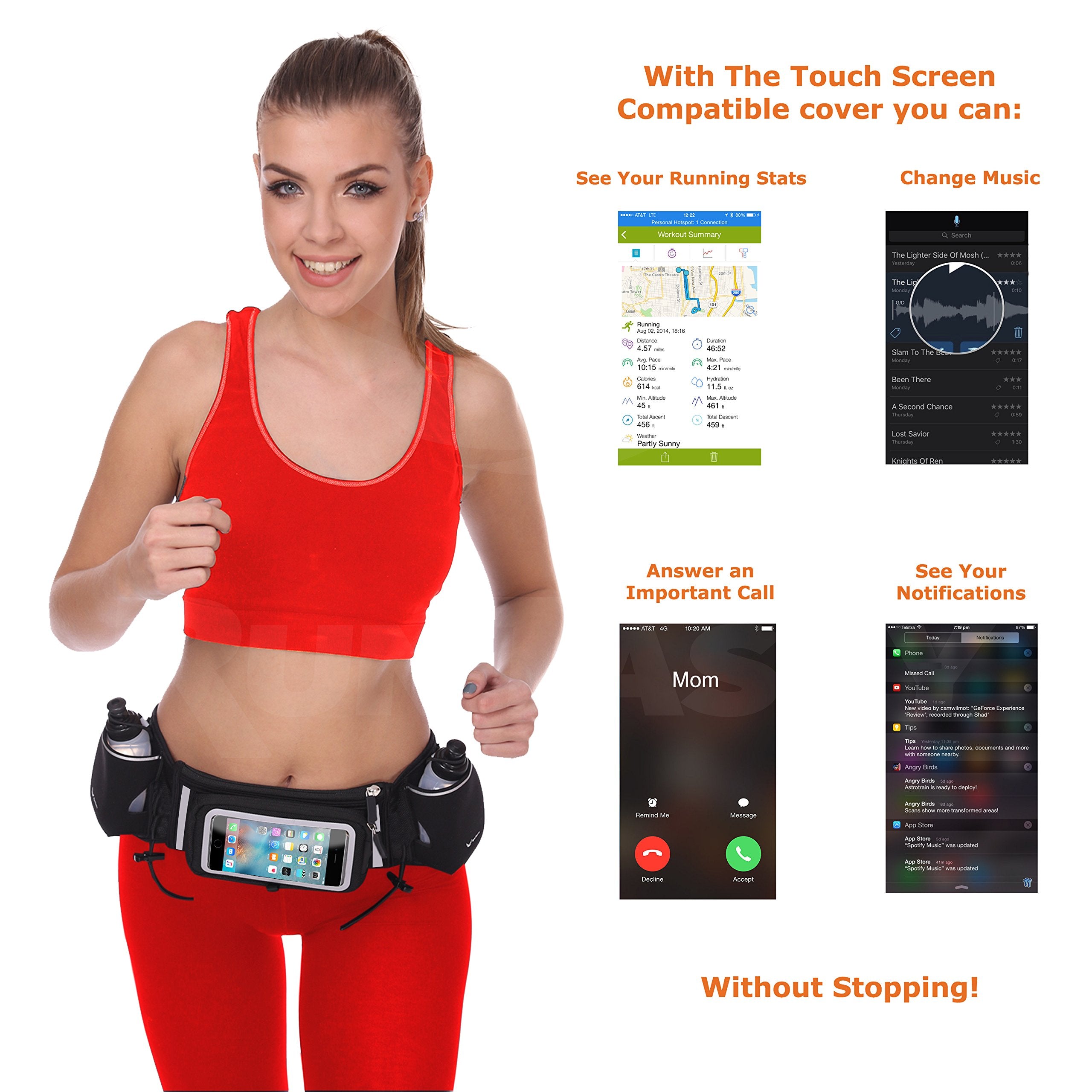 [Voted No.1 Hydration Belt] Runtasty Winners' Running Fuel Belt - Includes Accessories: 2 Bpa Free Water Bottles & Runners Ebook