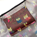 Allydrew Large Foldable Tote Nylon Reusable Grocery Bag, Owls Brown