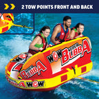 Wow Sports - Super Bubba Towable Tube For Boating - 1-3 Person 510 Lbs Capacity - Inflatable Boat Tube For Water Sports - Youth