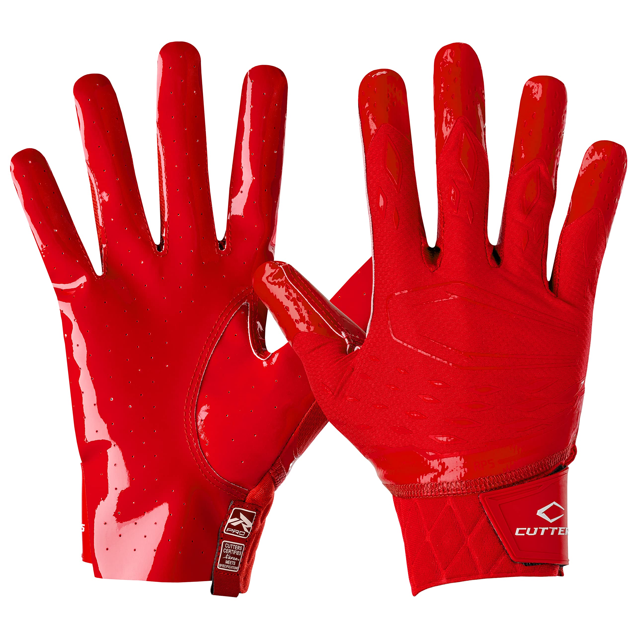 Cutters Rev Pro 5.0 Receiver Gloves Solid Red XXXL