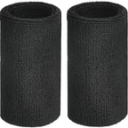 Willbond 6 Inch Wrist Sweatband Sport Wristbands Elastic Athletic Wrist Bands For Sports (Black)