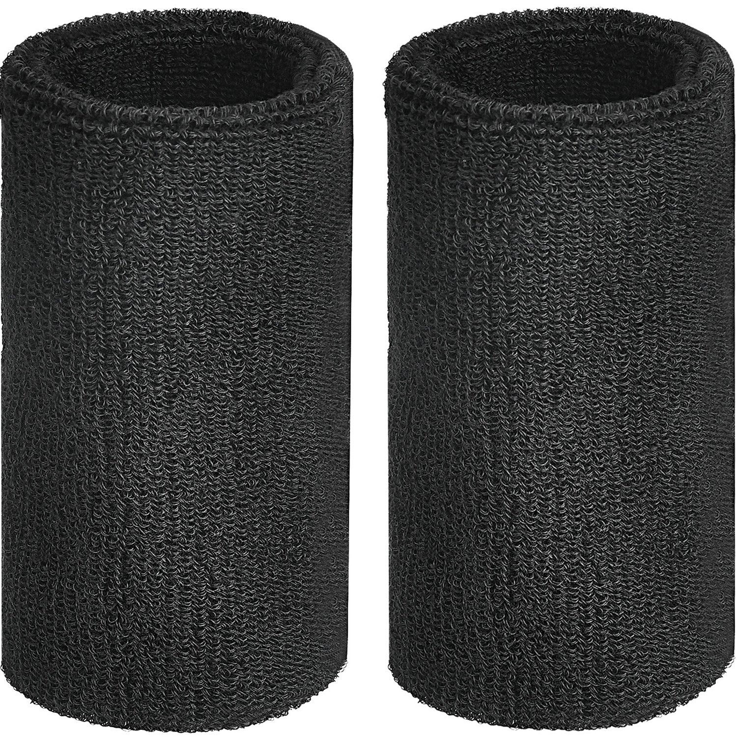Willbond 6 Inch Wrist Sweatband Sport Wristbands Elastic Athletic Wrist Bands For Sports (Black)