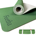 Feetlu Extra Thick Exercise Yoga Mat with Strap - 2/5 Inch (10MM), Non-Slip Workout Mat for Yoga, Pilates, and Floor Exercises(G