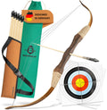 BOWRILLA Wooden Bow and Arrow for Kids with 10 Arrows, Quiver, 3 Targets & Storage Bag | Kids Bow and Arrow Set for Right- and L