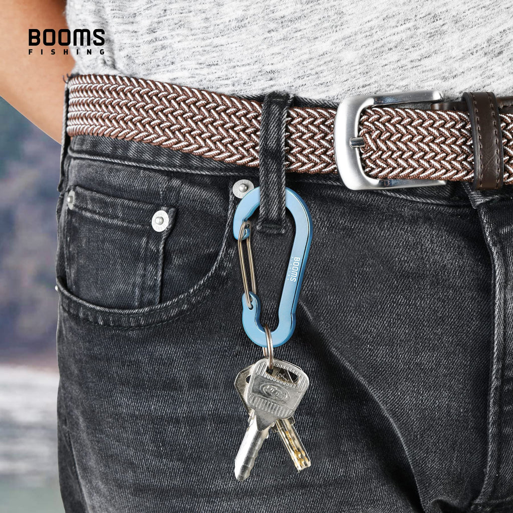 Booms Fishing Cc5 Multi-Use Carabiner Clips, 10 Pack 2.7 Small Caribeener Clips, Mini Keychain Caribeaner Clip, Aluminum D Ring