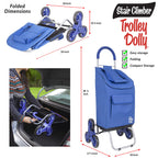 Dbest Products Stair Climber Trolley Dolly Folding Grocery Cart 3 Wheels Heavy Duty Shopping Hand Truck Made For Condos Apartmen