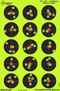 Splatterburst Targets - 12 X18 Inch - 3 Inch Bullseye Splatter Target - Easily See Your Shots Burst Bright Fluorescent Yellow Up