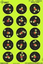 Splatterburst Targets - 12 X18 Inch - 3 Inch Bullseye Splatter Target - Easily See Your Shots Burst Bright Fluorescent Yellow Up