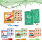 Bonnyco Invisible Ink Pen And Notebook Pack Of 16 Dinosaur Party Favors For Kids  Spy Pen Dinosaur Birthday Party Supplies, Priz