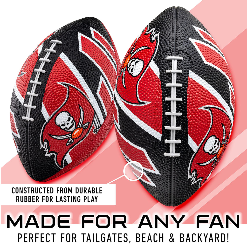Franklin Sports Nfl Tampa Bay Buccaneers Football - Youth Football - Mini 8.5'' Rubber Ball - Perfect For Kids - Team Logos And