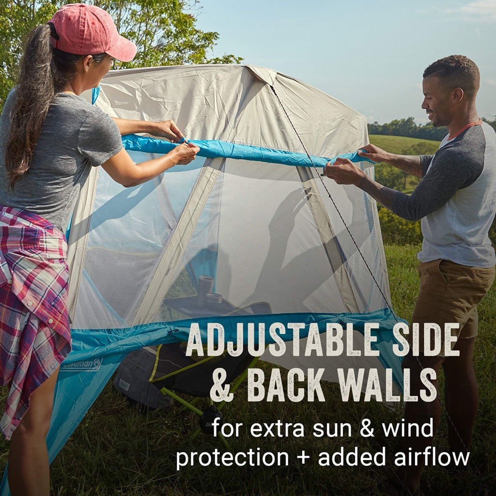Coleman Backpack Sun Shelter, Portable 7X7Ft Canopy Tent With Easy Setup, Lightweight Shade Tent For Beach, Park, Sidelines, & M