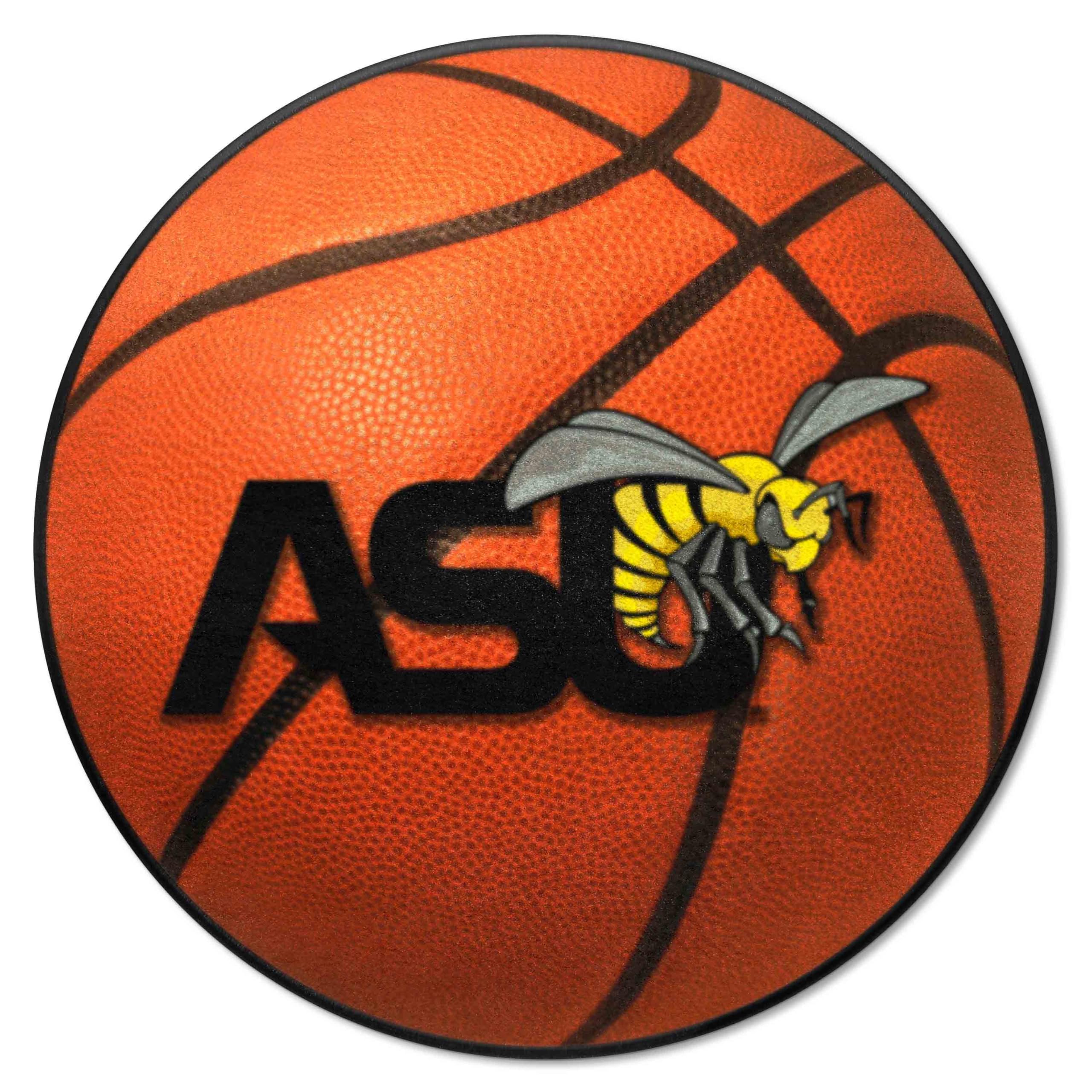 FANMATS 680 Wichita State Shockers Basketball Shaped Rug - 27in. Diameter, Basketball Design, Sports Fan Accent Rug