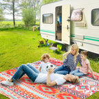 Hihoho Extra Large Waterproof Sandproof Beach Mat 79 X 83 / 120X108 For 1-8 Adults Quick Drying Durable Outdoor Picnic Mat For T