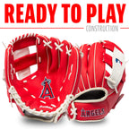 Franklin Sports Mlb Youth Teeball Glove + Foam Ball Set - Kids Los Angeles Angels Baseball + Teeball Mitt And Ball - Perfect Fir