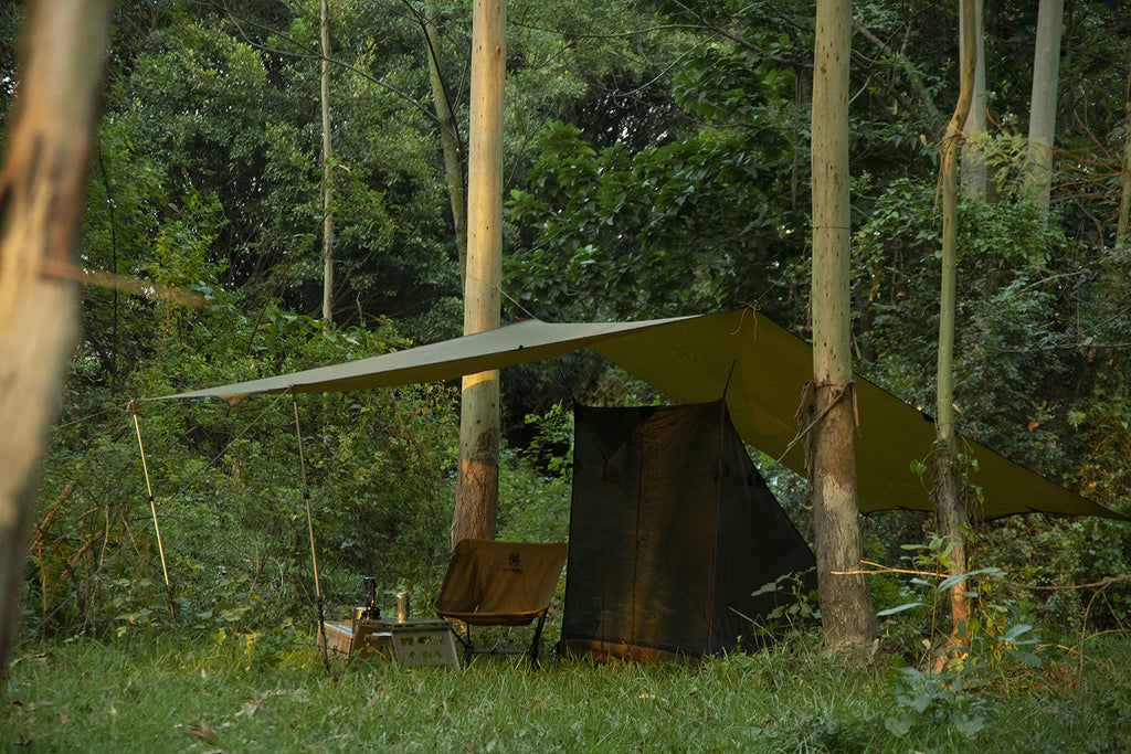 Onetigris Bulwark Camping Tarp, 100% Waterproof Bushcraft Shelter, Lightweight Hammock Rain Fly Portable Anti Uv Large 12.8Ft X