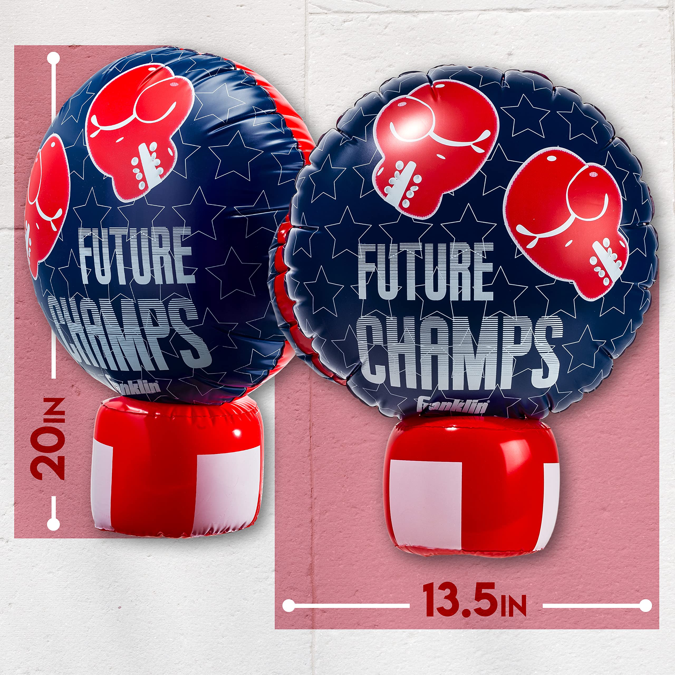 Franklin Sports Inflatable Kids Boxing Gloves - Future Champs Jumbo Toy Boxing Gloves For Kids + Toddlers - Fun Blow Up Boxing G