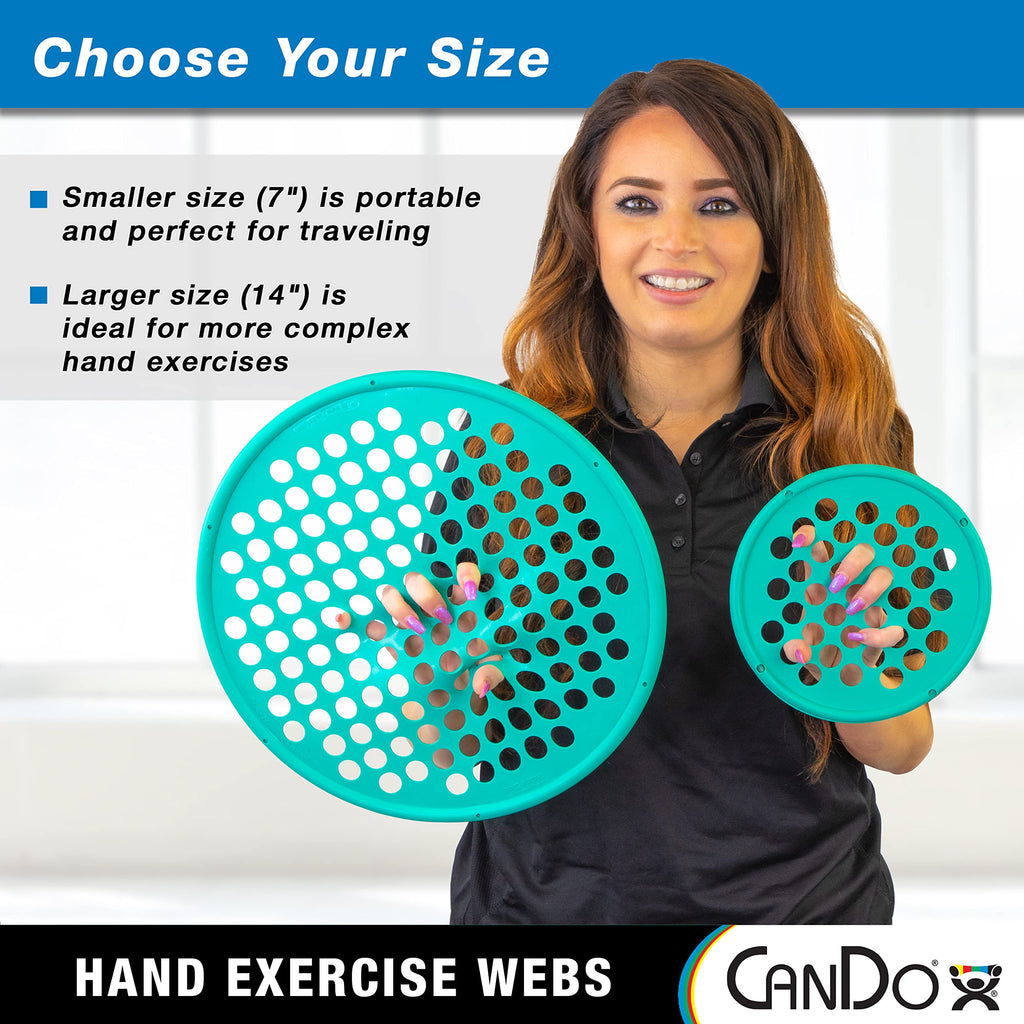 Cando - 10-0856 Cando Web Hand Therapy Device, Latex, 14'' Diameter, Set (Tan, Yellow, Red, Green, Blue, Black)