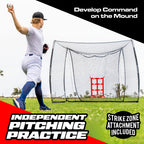 GoSports Baseball & Softball Portable Backstop Practice Net - 10 x 8 ft Hitting & Pitching Net for Backyard