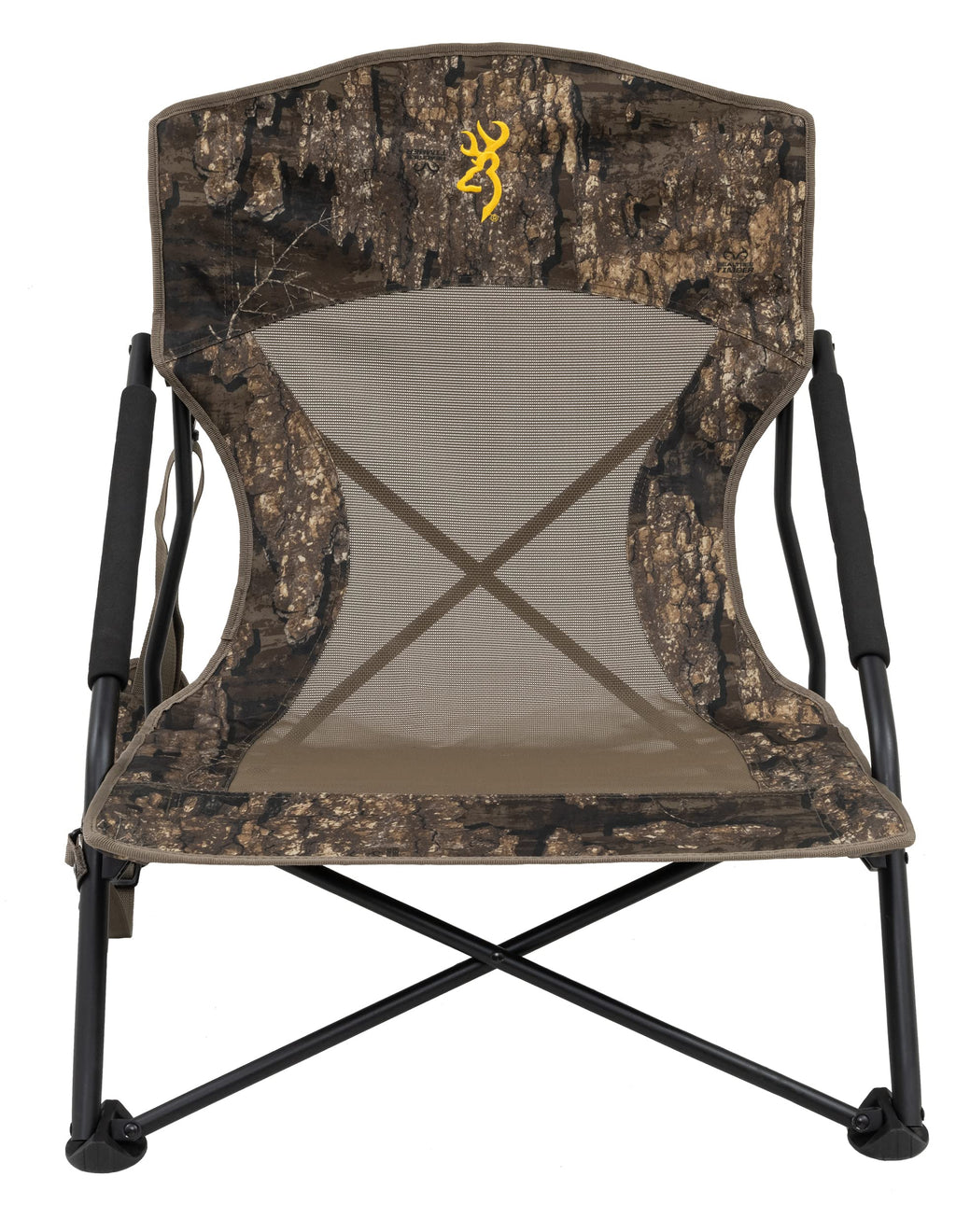 Browning Strutter Camo Turkey Hunting Chair With Foldable Low Profile Compact Design, Durable Steel Frame, And Padded Shoulder C