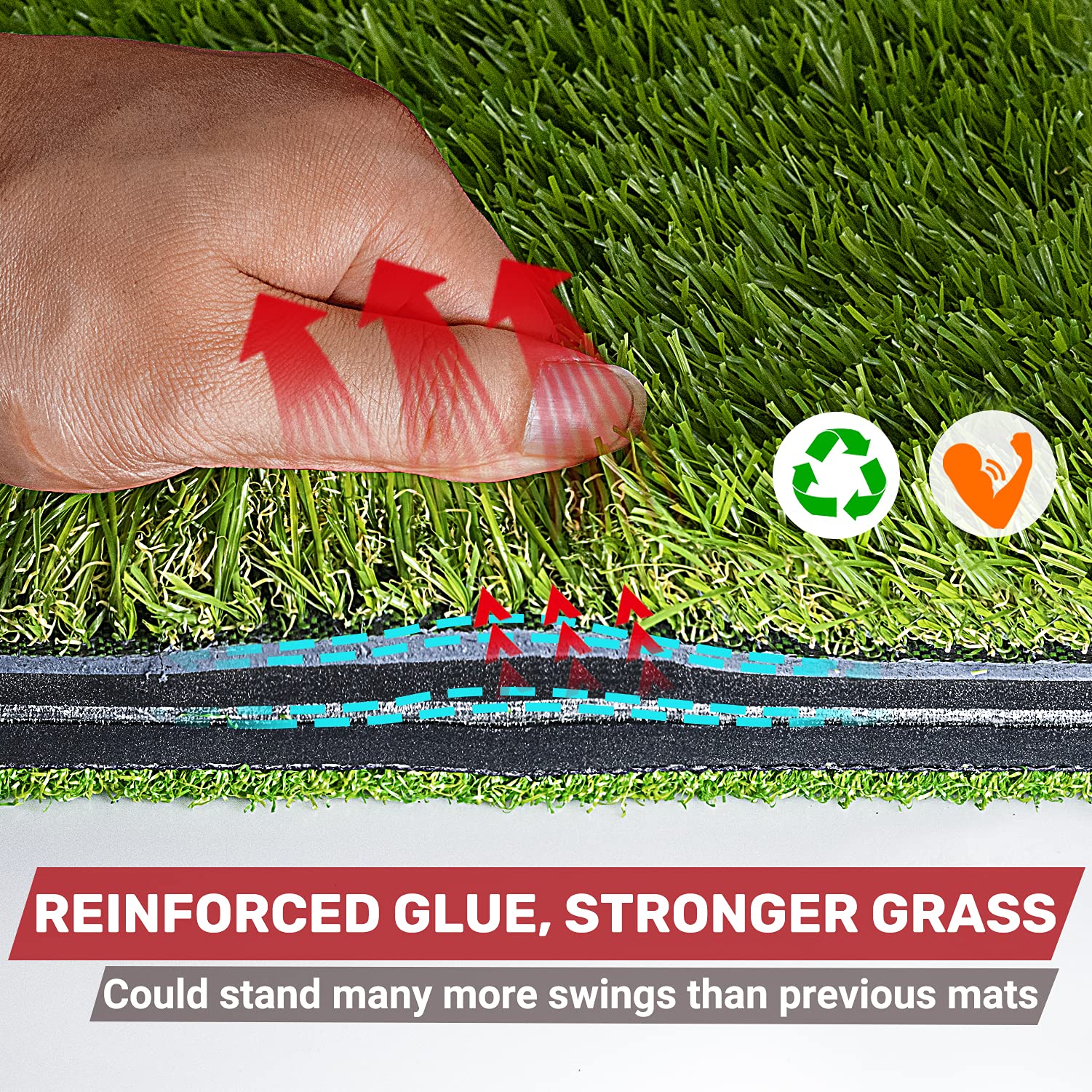 Saplize 23'' X 16'' Foldable Golf Hitting Mat, 2-In-1 Golf Turf Grass Mat, Rough And Fairway For Hitting, Chipping And Putting G