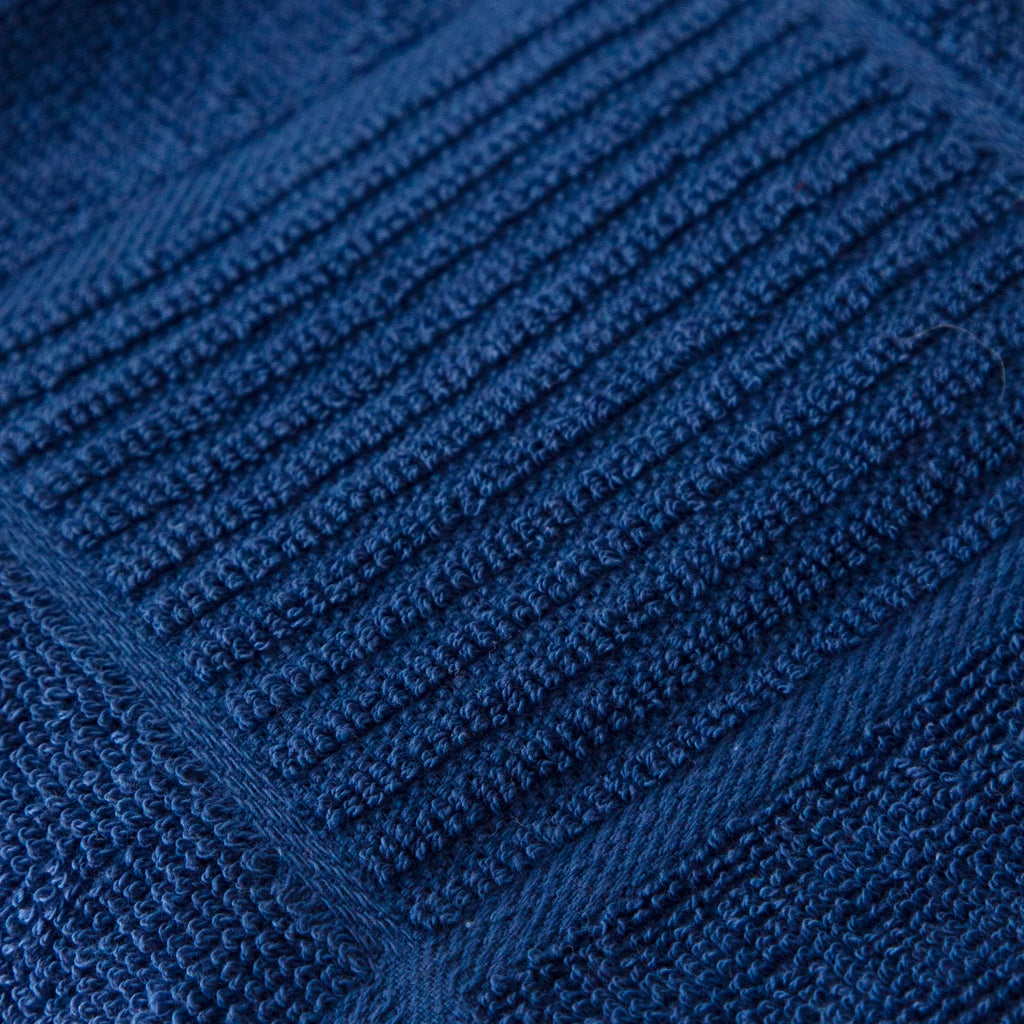T-Fal Textiles 60918 2-Pack Parquet Design 100-Percent Cotton Kitchen Dish Towel, Blue, Solid/Check-2 Pack, 2 Count