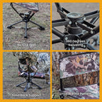 Arrowhead Outdoor 2-Pack 360 Degree Swivel Hunting Chair Stool Seat, Perfect For Blinds, No Sink Feet, Carrying Case, Fishing, 6