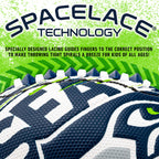Franklin Sports Nfl Seattle Seahawks Football - Youth Mini Football - 8.5'' Junior Size Ball - Spacelace Easy Grip Texture- Perf
