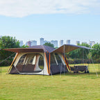 Ktt Extra Large Tent 12 Person,Awning Family Cabin Tents,2 Rooms,3 Doors And 3 Windows With Mesh,Straight Wall,Waterproof,Double