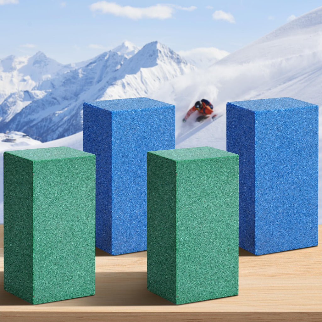 Watayo 4 Pcs Gummy Rubber Abrasive Stone- Edge Grinding Rubber Block Stone- Soft Snowboard Gummy Stone- Snowboard Ski Stone For