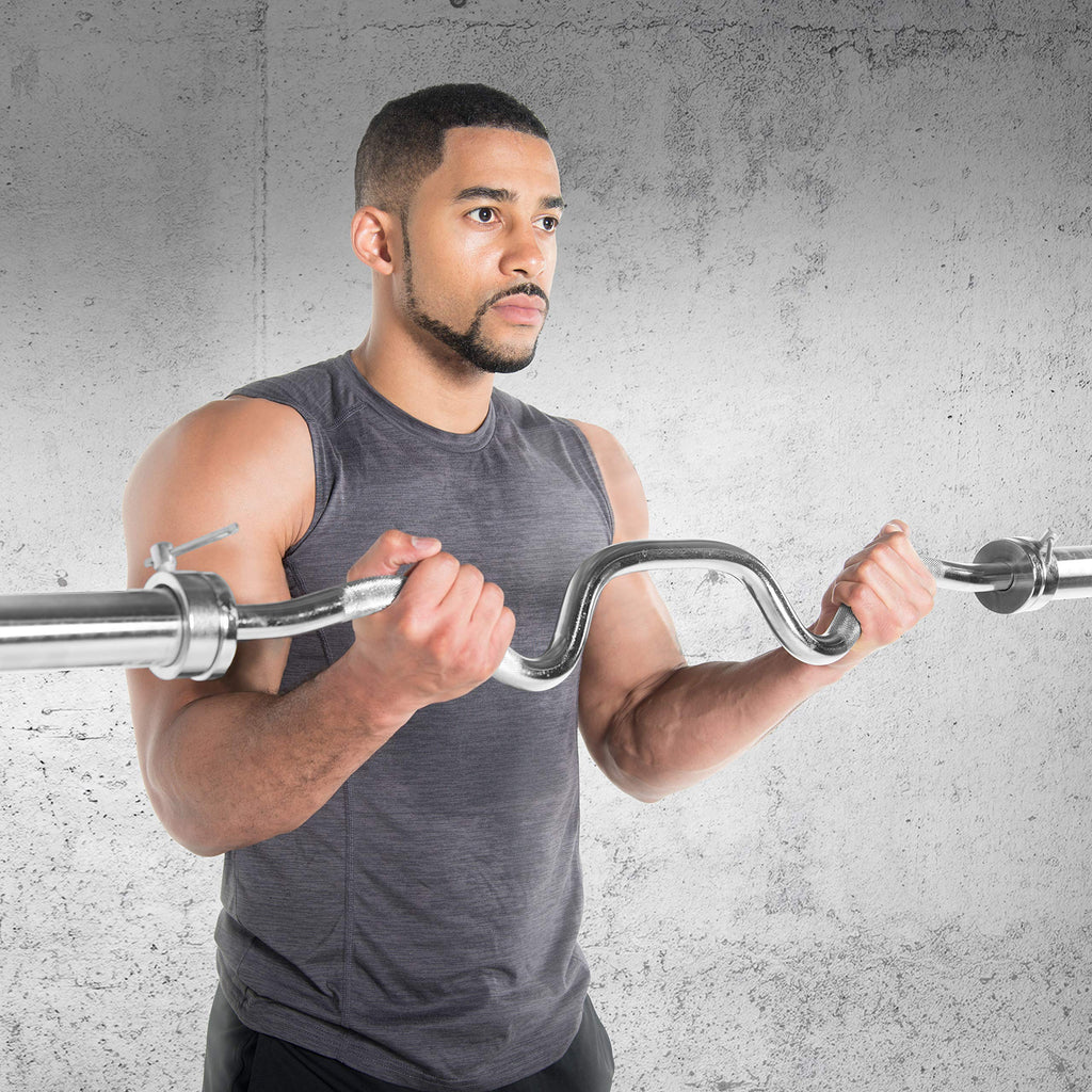 Cap Barbell Olympic Super Curl Bar New Version, 48-Inch (Obis-48)