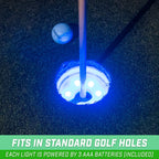 Gosports Light Up Golf Hole Lights 3 Pack - Great For Low Light Golf Play, Putting Practice, Chipping Practice And More