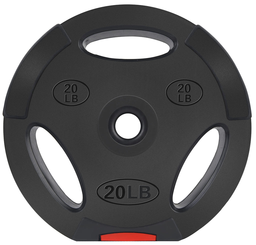 Balancefrom Vinyl Standard 1-Inch Plate Weight Plate For Strength Training And Weightlifting, 20-Pound, Pair