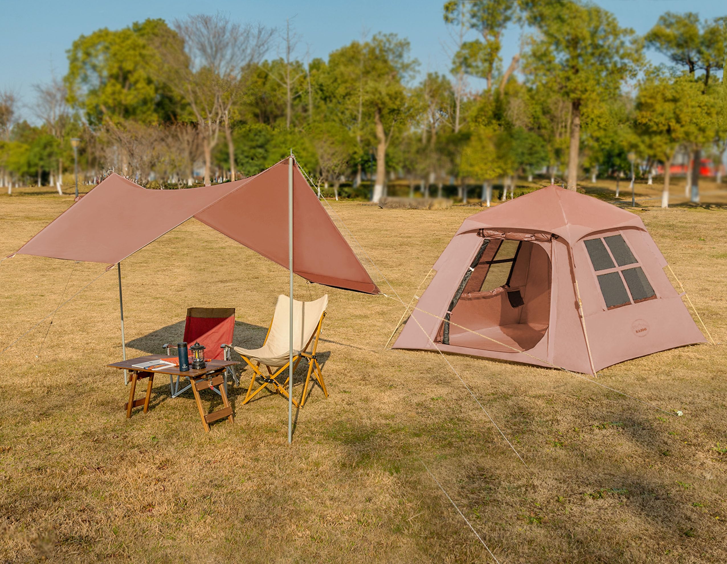 Kazoo Instant Camping Tent (4P Coffee)