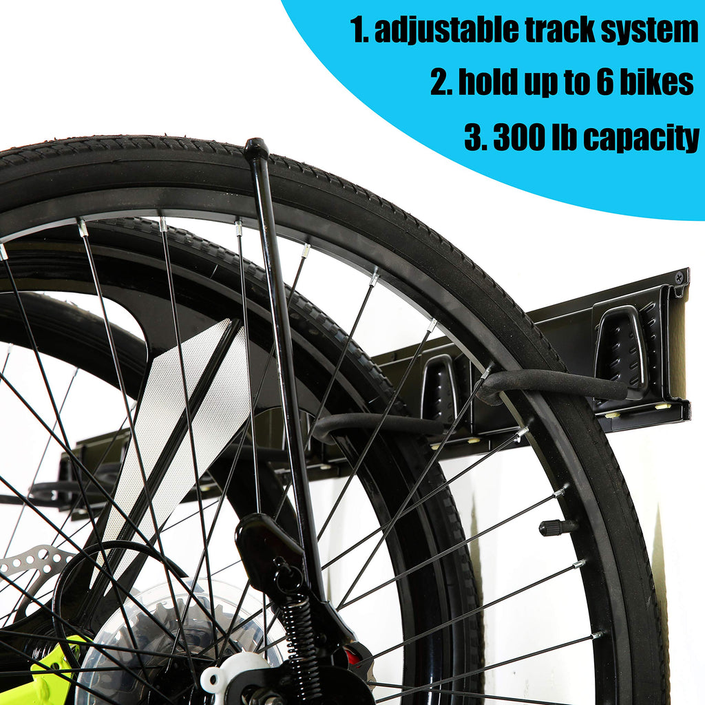 Ultrawall Stainless Steel Bike Storage Rack,6 Bike Storage Hanger Wall Mount For Home & Garage Holds Up To 300Lbs, Black