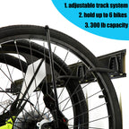 Ultrawall Stainless Steel Bike Storage Rack,6 Bike Storage Hanger Wall Mount For Home & Garage Holds Up To 300Lbs, Black