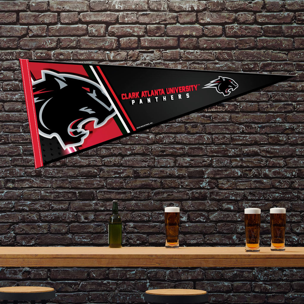Rico Industries Ncaa Clark Atlanta University Panthers - Cau Primary 12'' X 30'' Felt Wall D  Cor Pennant - Great For Home/Bed R
