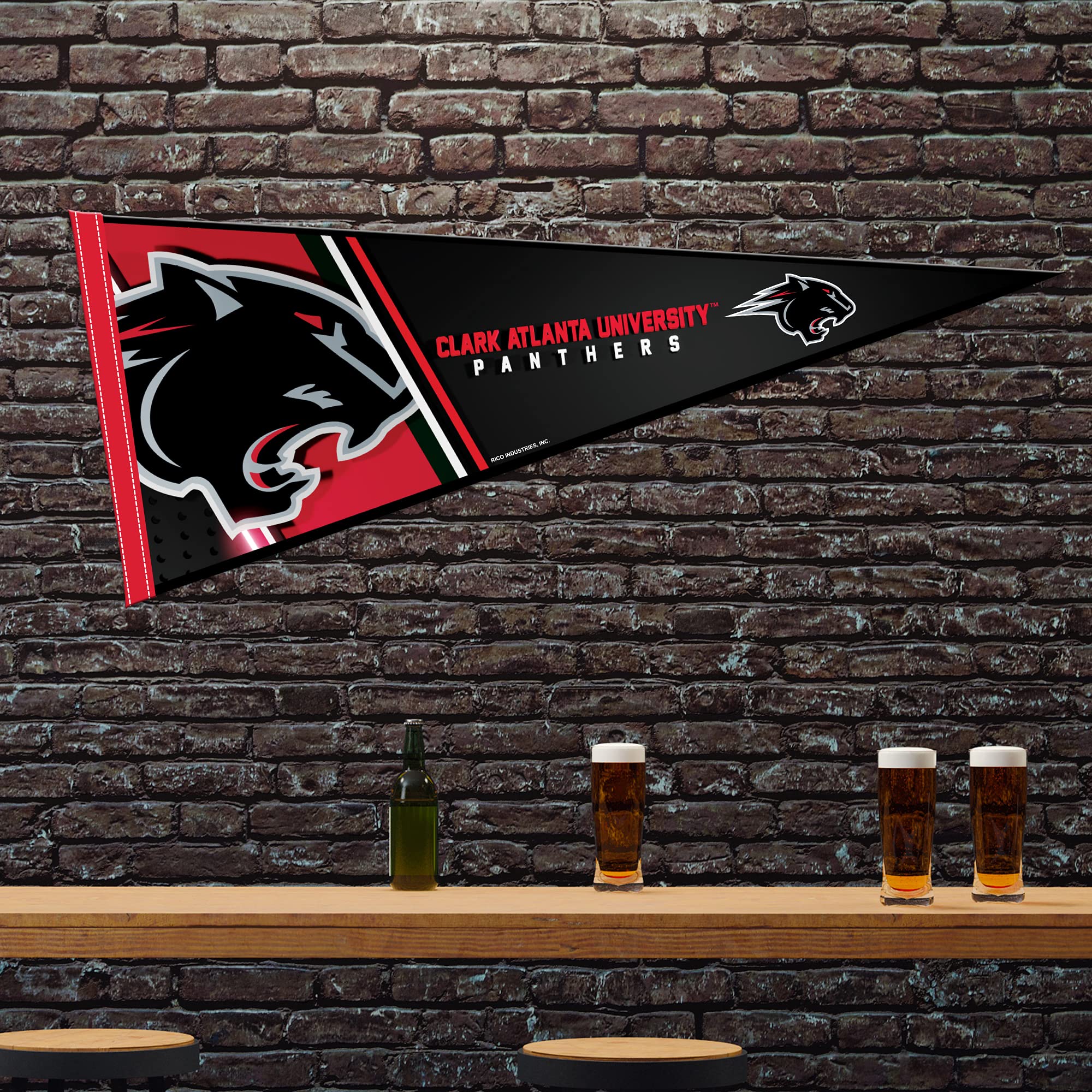 Rico Industries Ncaa Clark Atlanta University Panthers - Cau Primary 12'' X 30'' Felt Wall D  Cor Pennant - Great For Home/Bed R