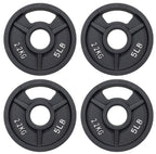 Fitvids Olympic Cast Iron 2-Inch Weight Plate for Strength Training & Weightlifting, 5LB Set of 4