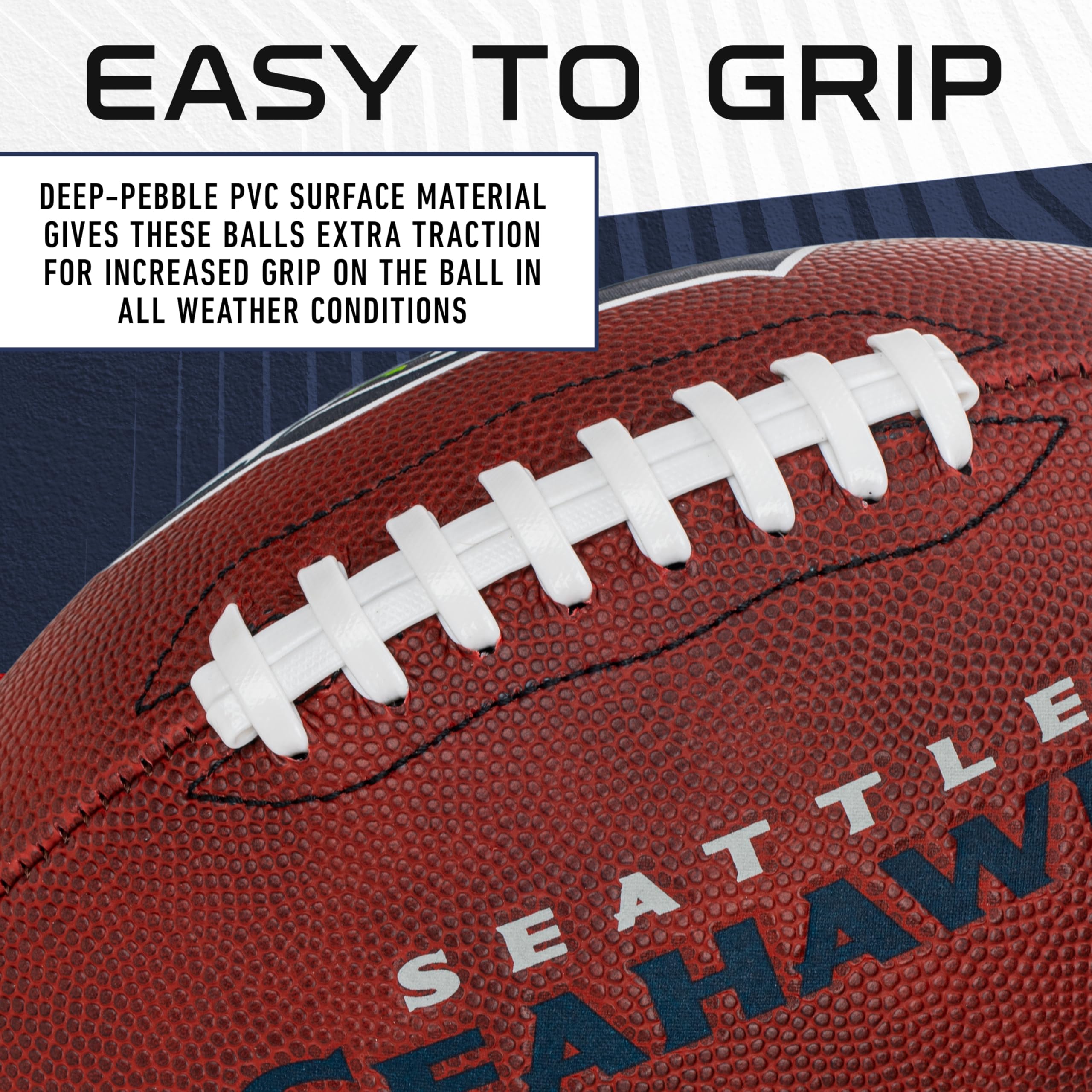 Franklin Sports Nfl Seattle Seahawks Football - Youth Junior Size Football For Kids - Official Nfl Team Logo + Colors Youth Ball