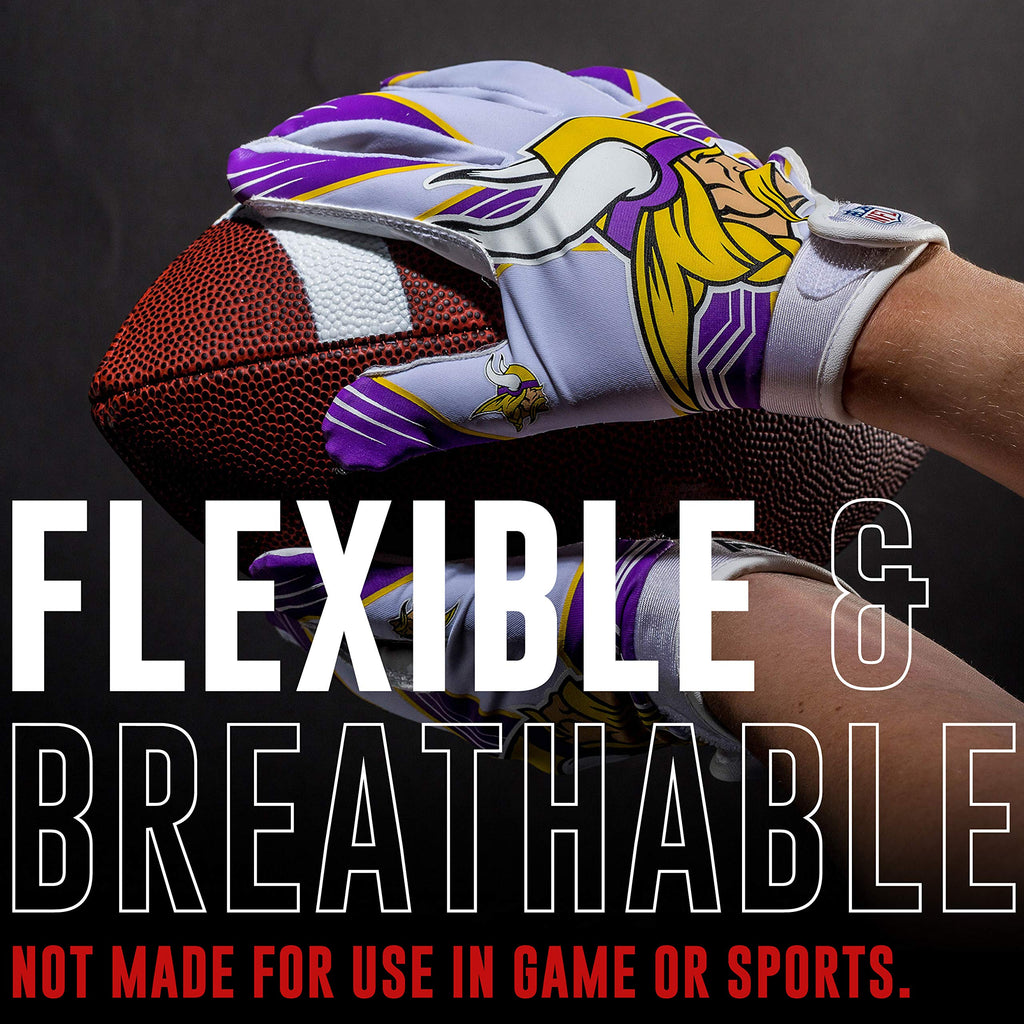Franklin Sports Minnesota Vikings Youth Nfl Football Receiver Gloves - Receiver Gloves For Kids - Nfl Team Logos And Silicone Pa