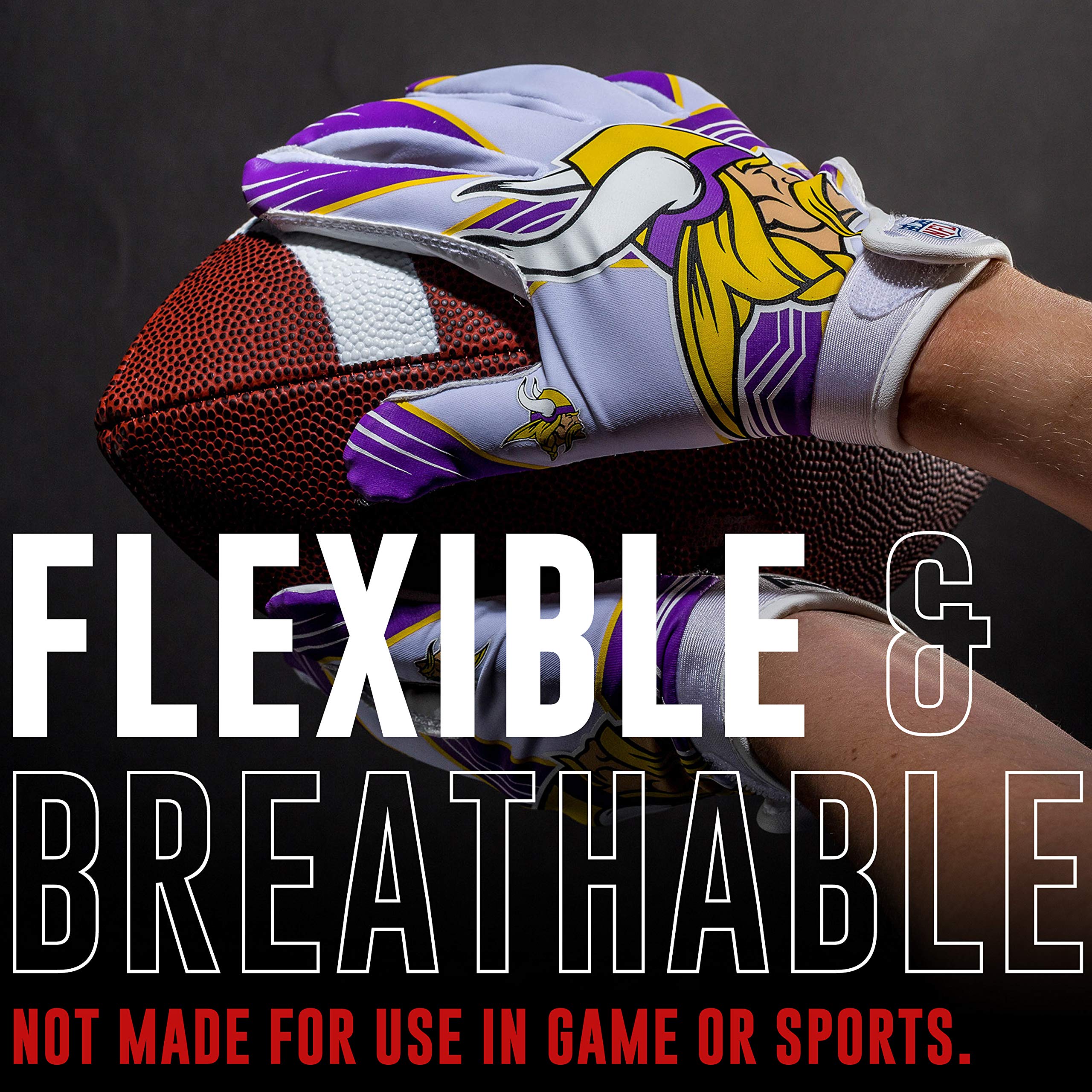 Franklin Sports Minnesota Vikings Youth Nfl Football Receiver Gloves - Receiver Gloves For Kids - Nfl Team Logos And Silicone Pa