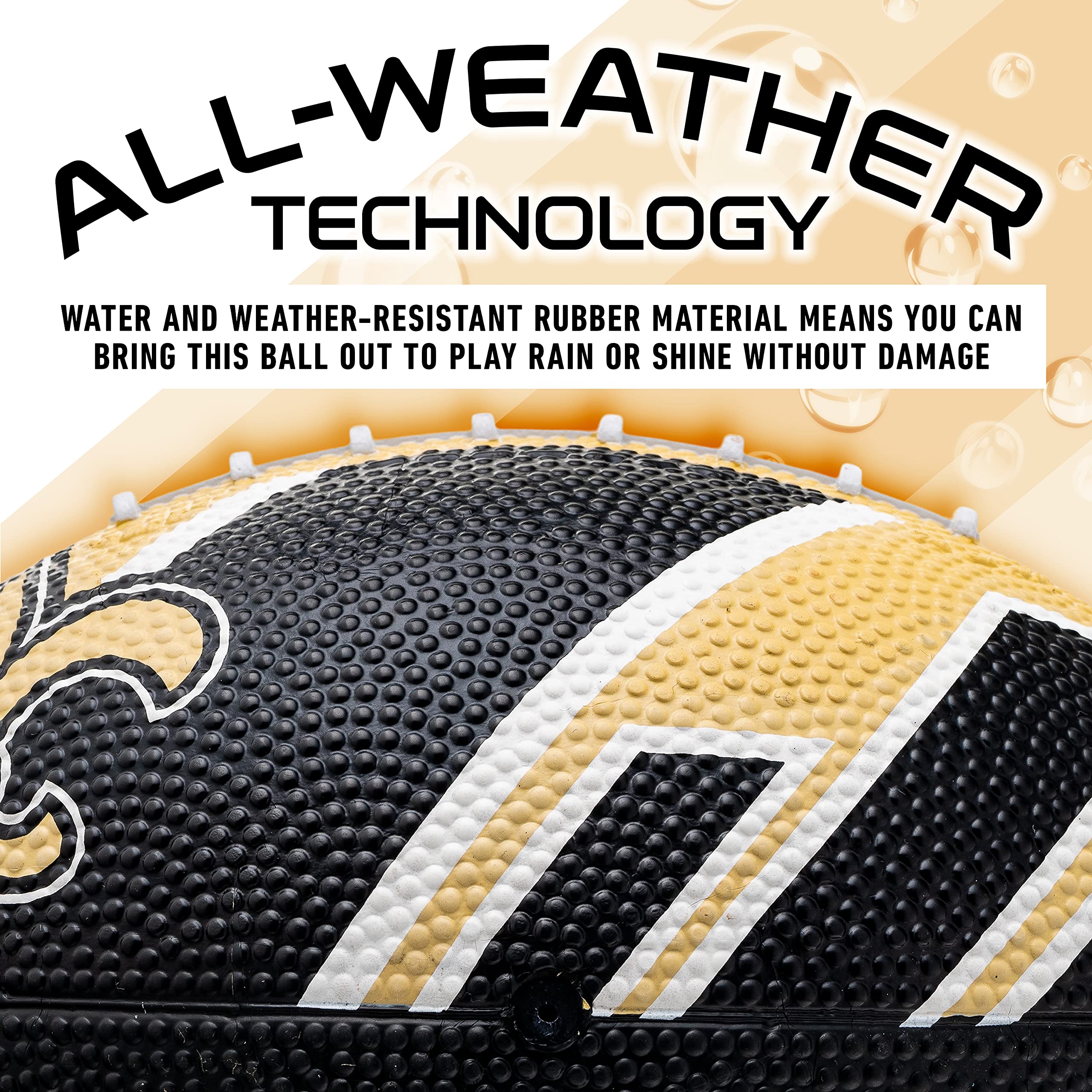 Franklin Sports Nfl New Orleans Saints Football - Youth Football - Mini 8.5'' Rubber Ball - Perfect For Kids - Team Logos And Co