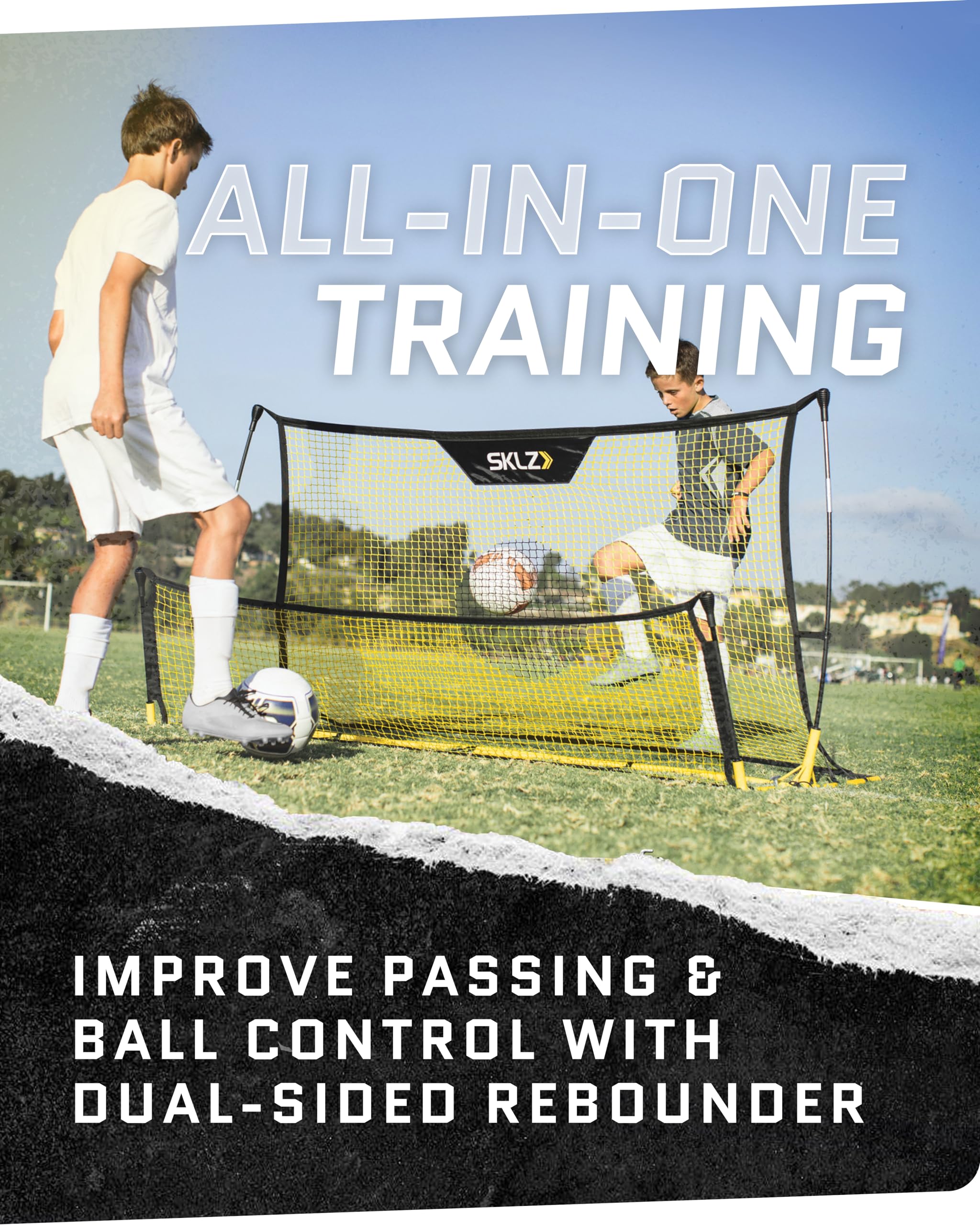 Sklz Quickster Soccer Trainer Portable Soccer Rebounder Net For Volley, Passing, And Solo Training