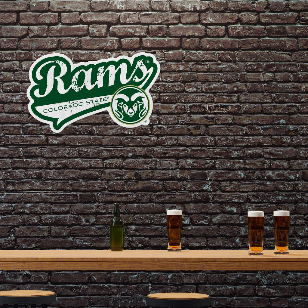 Rico Industries Ncaa Colorado State Rams Distressed Shape Cut Pennant - Home And Living Room D  Cor - Soft Felt Ez To Hang